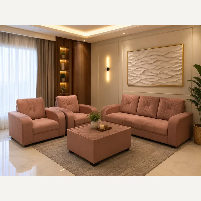 Peach Living-Room Sofa Set available through A1 Traders Furniture