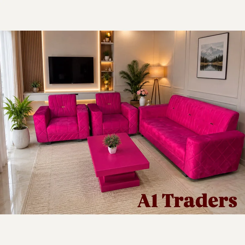 Magenta Sofa Set with Centre Table - A1 Traders Furniture