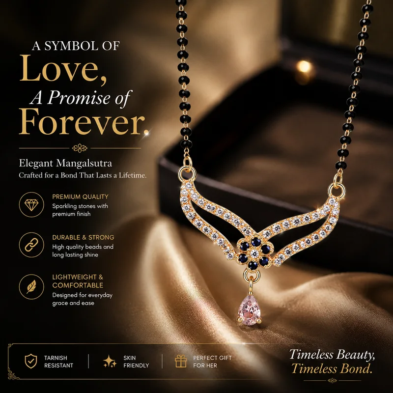 Black and Red Stone Mangalsutra — Catalogue Sample available through Aayushi Jewellers
