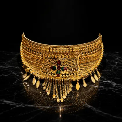 Bridal Gold Choker Necklace available through Gayatri Jewellers